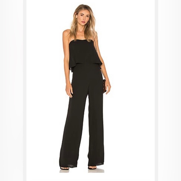 Amanda Uprichard Topanga Jumpsuit in Black. Size Large. - Picture 4 of 4
